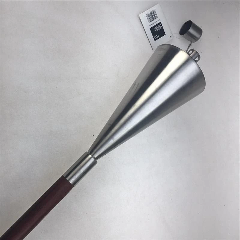 Antorcha Triangular Acero Inox Con Pie De Madera 4 Antorcha Triangular Acero Inox Con Pie De Madera - Imagen 2