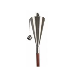 Antorcha Triangular Acero Inox Con Pie De Madera