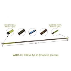 Vara Vareador Varoli 250cm De Fibra De Vidrio